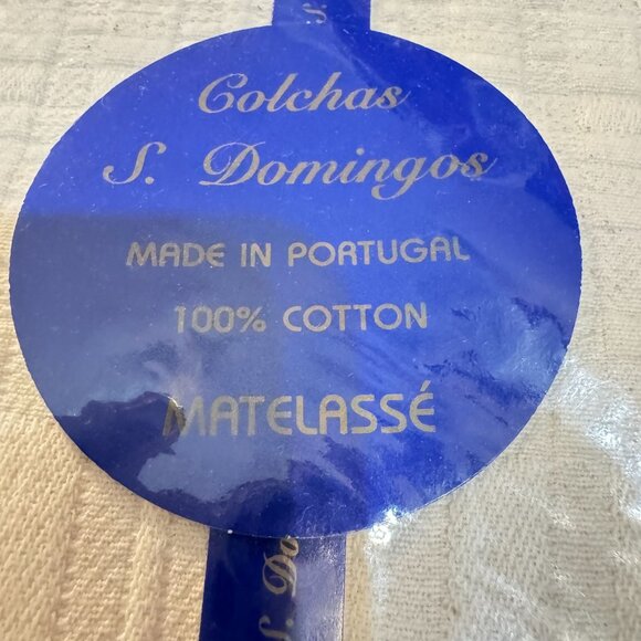 Colchas S Domingos Matelasse Standard Sham 100% Cotton Portugal 20X 26 Ivory 2Pc - Picture 4 of 8